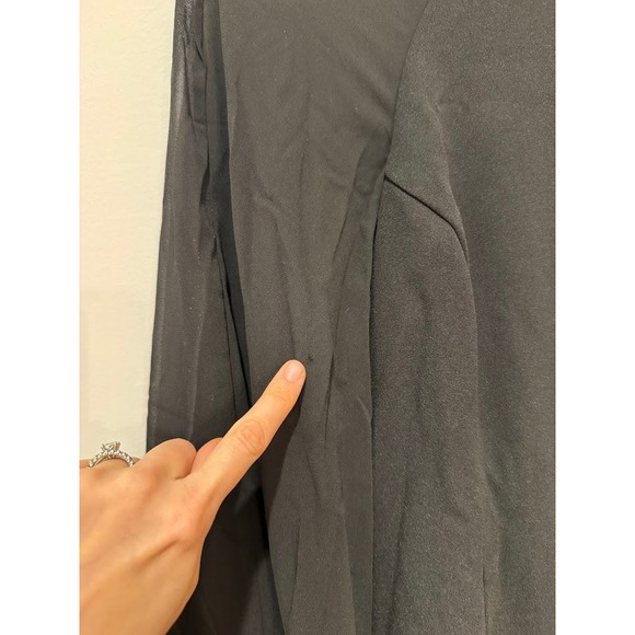 Lulus Black Sheer Sleeve Mini Dress Size L Party Cocktail - Picture 4 of 11